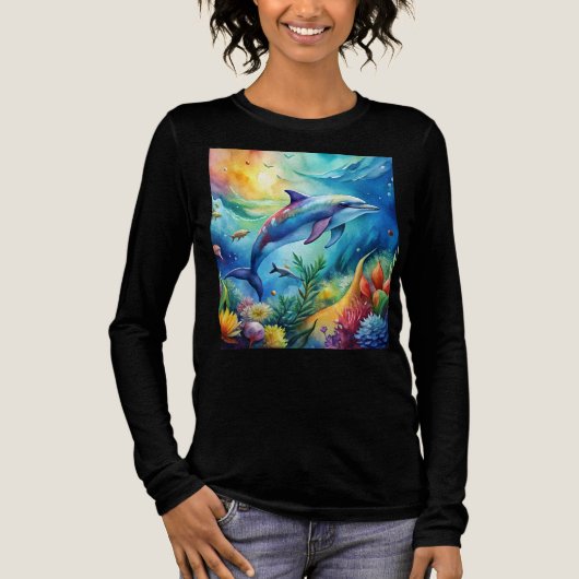 Painted Dolphin Tri-Blend Shirt (Vorderseite)