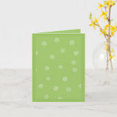 Painted Dots green Note Card Karte (Gelbe Blume)