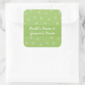 Painted Dots Green Wedding Square Sticker (Tasche)