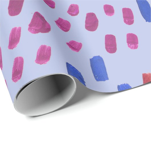 Painted Dots Pattern – Hand-Painted Abstract Blue Geschenkpapier (Rolleneckpunkt)