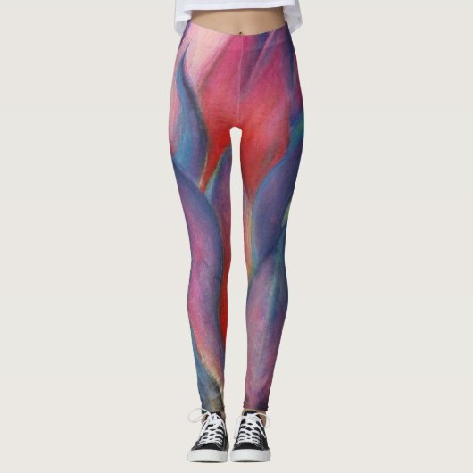 Painted Flaming Petals Leggings (Vorderseite)