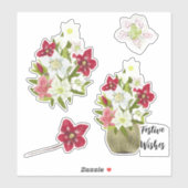 Painted Floral Anemone Festive Sticker Sheet (Blatt)
