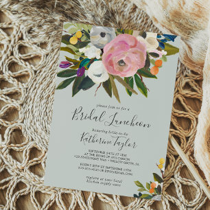 Painted Floral Bridal Luncheon Einladung