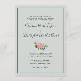 Painted floral formale Hochzeit Einladung