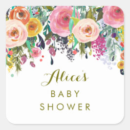 Painted Floral Garden Baby Shower Stickers
