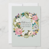 Painted Floral Lingerie Dusche Einladung (Rückseite)