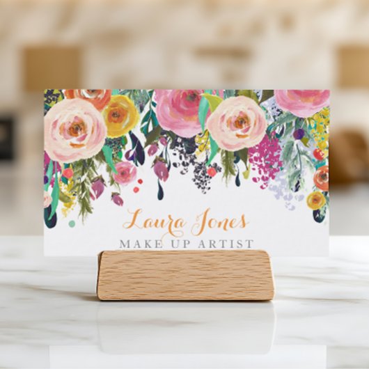 Painted floral Make up Artist Appointment Cards Terminkarte