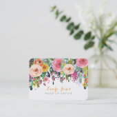 Painted floral Make up Artist Appointment Cards Terminkarte (Stehend Vorderseite)