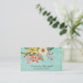 Painted Florals Business Card Visitenkarte (Stehend Vorderseite)