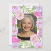 Painted Flower Custom Photo Template 80th Birthday Einladung (Rückseite)
