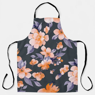 Painted flowers seamless background illustration schürze