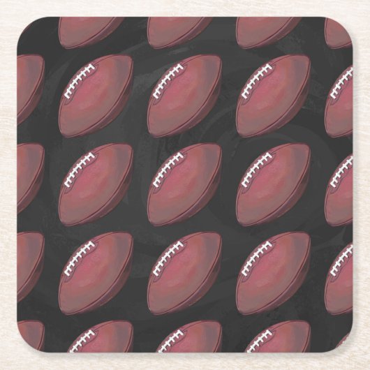 Painted Football Pattern Rechteckiger Pappuntersetzer (Vorderseite)