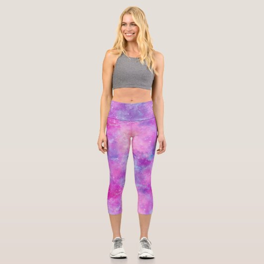 Painted Galaxy Series Design 2 Capri Leggings (Vorderseite)