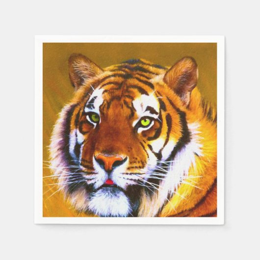 Painted Gazing Tiger Napkins Serviette (Vorderseite)