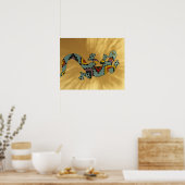 Painted gecko lizard on wall, Tucson, Arizona, Poster (Küche)