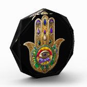 Painted Gold Hamsa Amethyst Ruby Third Eye Fotoblock (Links)