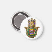 Painted Gold Hamsa Amethyst Ruby Third Eye Magnet (Vorderseite/Rückseite)