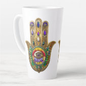 Painted Gold Hamsa Amethyst Ruby Third Eye Milchtasse (Linke Ecke)