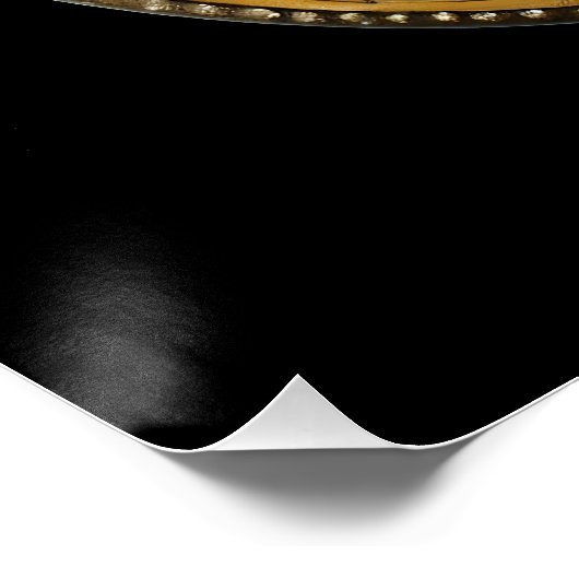 Painted Gold Hamsa Amethyst Ruby Third Eye Poster (Ecke)