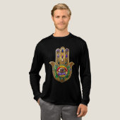 Painted Gold Hamsa Amethyst Ruby Third Eye Tri-Blend Shirt (Volle Vorderseite)