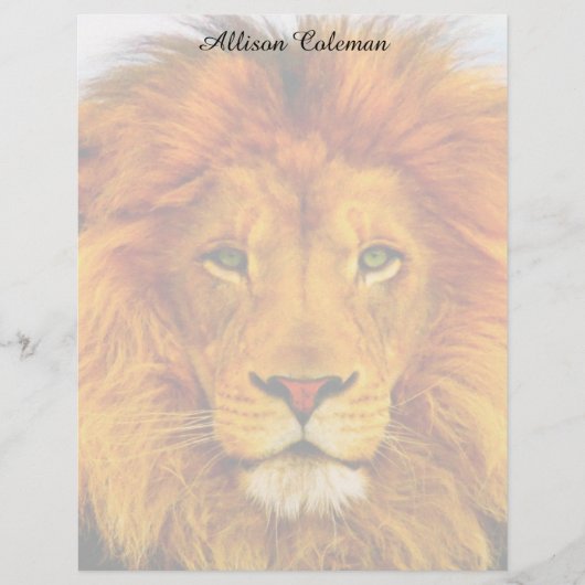 Painted Green Mit Augen Lion Stationery (Vorderseite)