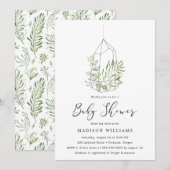 Painted Greenery Terrarium Kinderdusche Einladung (Vorne/Hinten)