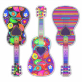 Painted Guitars | Boho | Hippie Style Aufkleber (Vorderseite)
