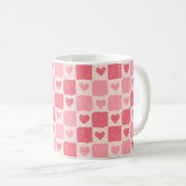 Painted Hearts Love Pattern Classic Mug Kaffeetasse (VorderseiteRechts)