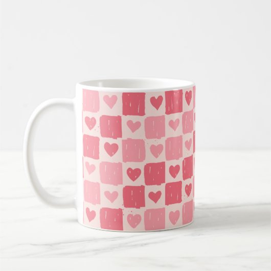 Painted Hearts Love Pattern Classic Mug Kaffeetasse (Links)
