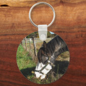 Painted Horse, Eating Queen Ann Lace Blume Schlüsselanhänger (Vorderseite)