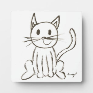 Painted Kitty Plaque Fotoplatte