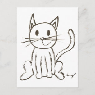 Painted Kitty Postcard Postkarte