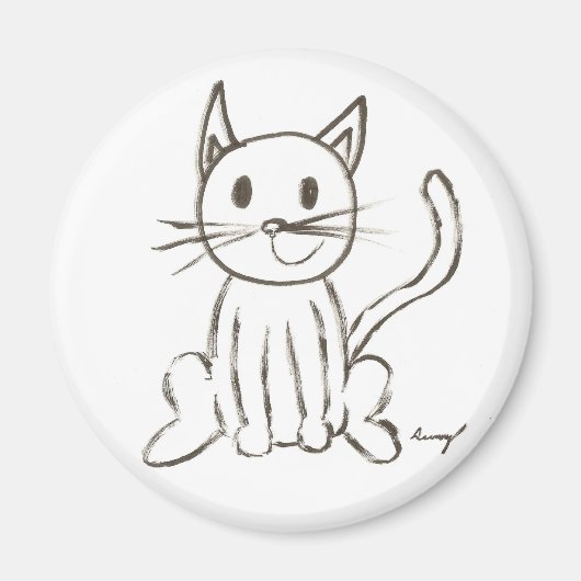 Painted Kitty Round Magnet (Vorne)