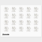 Painted Kitty Round Stickers - Set von 20 (Blatt)