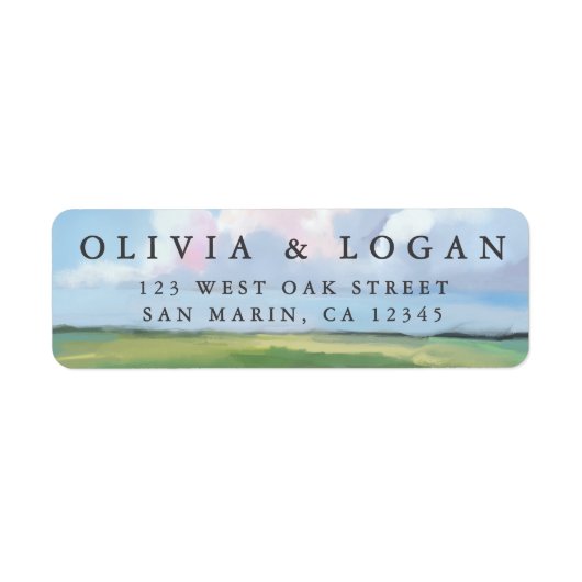 Painted Landscape Sky Cloud Wedding Return Address (Vorne)