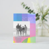 Painted Layers 2025 New Years Foto Postkarte (Stehend Vorderseite)