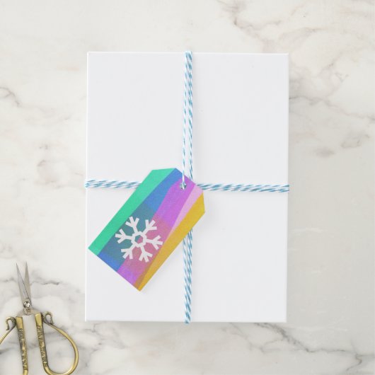 Painted Layers Snowflake Gift Tag Geschenkanhänger (Mit Garn)