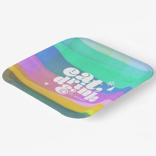 Painted Layers Weihnachtspapier Pappteller (Gewinkelt)