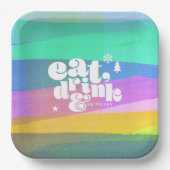 Painted Layers Weihnachtspapier Pappteller (Vorderseite)