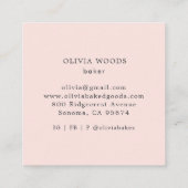 Painted Macaron Dessert Baker Quadratische Visitenkarte (Rückseite)