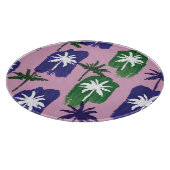 Painted Palm, Navy Blue Green. Schneidebrett (Ecke)