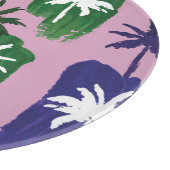 Painted Palm, Navy Blue Green. Schneidebrett (Ecke)