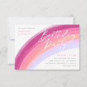 Painted Pastel Lila Rainbow Geburtstagsparty Einladung (Vorderseite)