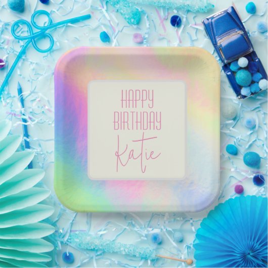 Painted Pastel Paper Plate Pappteller (Party)