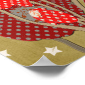 Painted Peacock & Peonies Gold Stars Poster (Ecke)