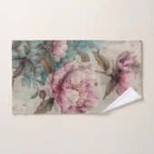 Painted Peonies - Badetuch Set (Handtuch)