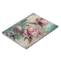 Painted Peonies - Notebook