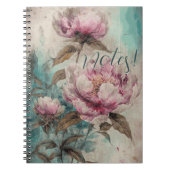 Painted Peonies - Notebook Notizblock (Vorderseite)