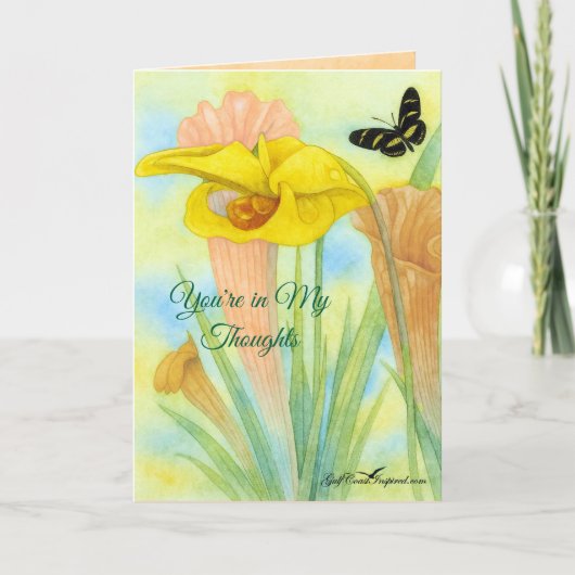 Painted Petals Pitcher Plant Folded Greeting Card Karte (Vorderseite)