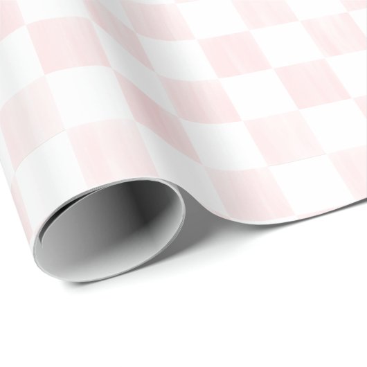 Painted Pink and White Check Checkerboard Pattern Geschenkpapier (Rolleneckpunkt)